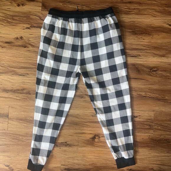 Ivory Ella Pajama Jogger Pants Black White Checkered Checkerboard Size Large - Picture 4 of 9
